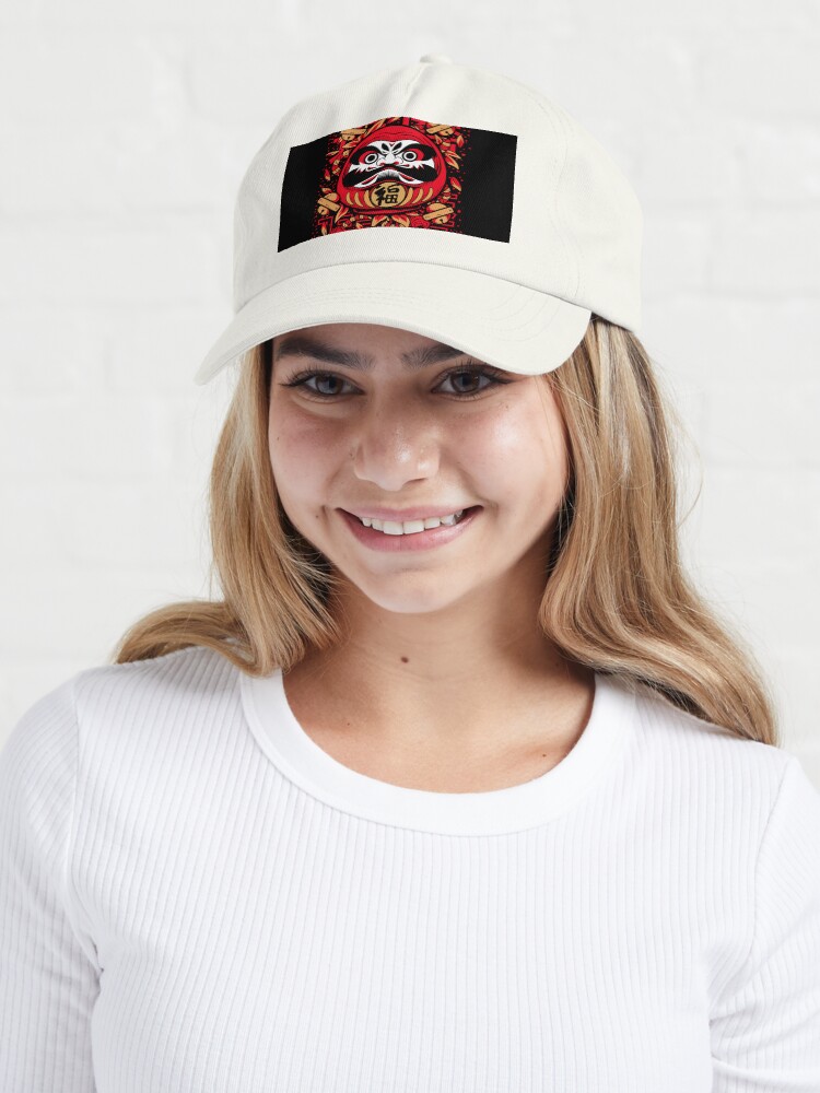 Imagen 6 de 7, Gorra con la obra Kabuki daruma rojo, diseñada y vendida por NihonJinDesu.