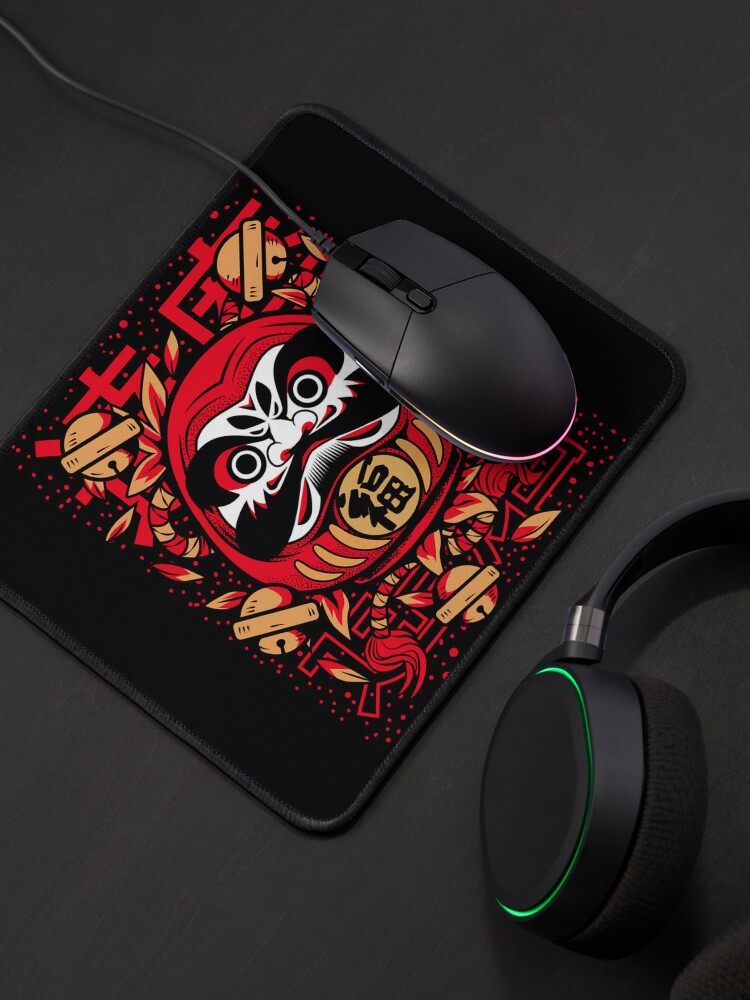 Imagen 4 de 5, Alfombrilla de ratón con la obra Kabuki daruma rojo, diseñada y vendida por NihonJinDesu.
