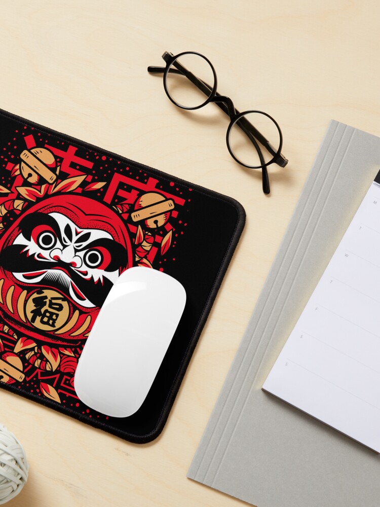 Imagen 3 de 5, Alfombrilla de ratón con la obra Kabuki daruma rojo, diseñada y vendida por NihonJinDesu.