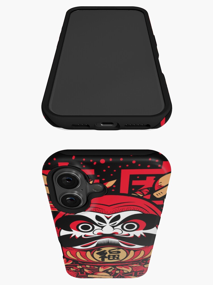 Imagen 3 de 4, Funda de iPhone con la obra Kabuki daruma rojo, diseñada y vendida por NihonJinDesu.