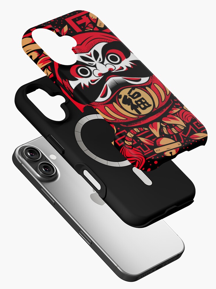 Imagen 2 de 4, Funda de iPhone con la obra Kabuki daruma rojo, diseñada y vendida por NihonJinDesu.