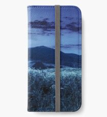 meadow with flowers in mountains at night iPhone Wallet/Case/Skin