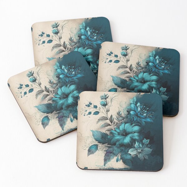 Item preview, blue foral antiqu designed and sold by aquinavortex.