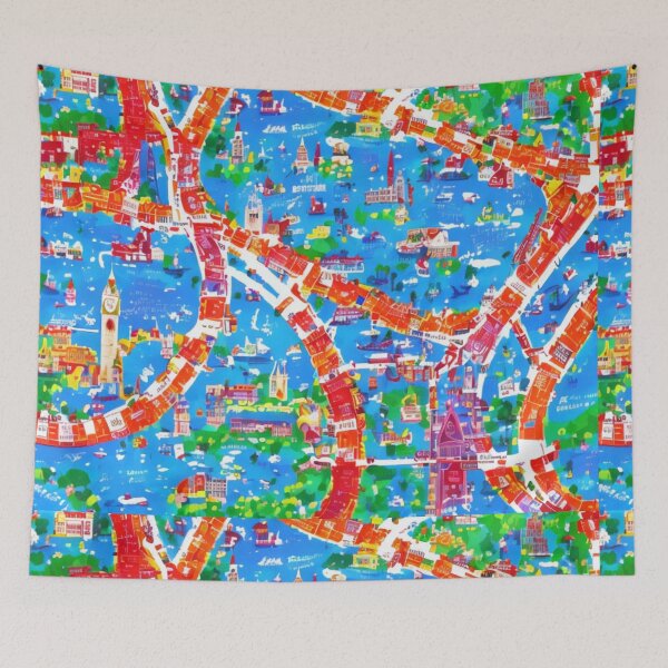 Item preview, Colourful Map of a City designed and sold by KALEIDOSCOPE UK.