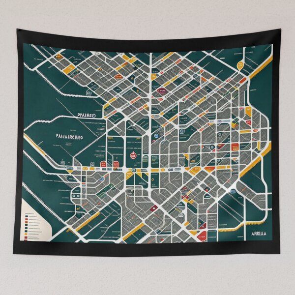 Item preview, Spoof City Subway Tube Train Map Transport System designed and sold by KALEIDOSCOPE UK.
