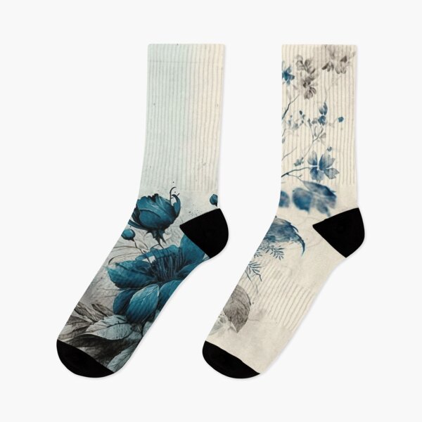 Item preview, antique blue floral designed and sold by aquinavortex.