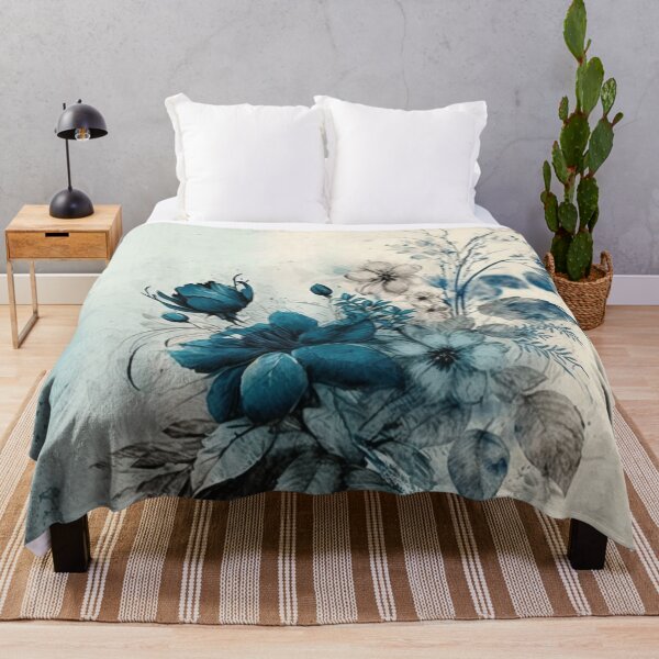 Item preview, antique blue floral designed and sold by aquinavortex.