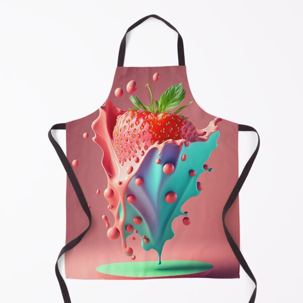 Item preview, A strawberry with a splash of milk on it artwork plastel background 8 designed and sold by jetaiart.