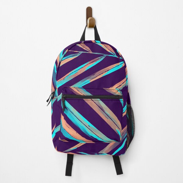 Item preview, Abstract Tropical Palm Leaf - azure peach - on purple designed and sold by JaReVa.