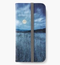 meadow with high grass in mountains at night iPhone Wallet/Case/Skin