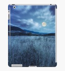 meadow with high grass in mountains at night iPad Case/Skin