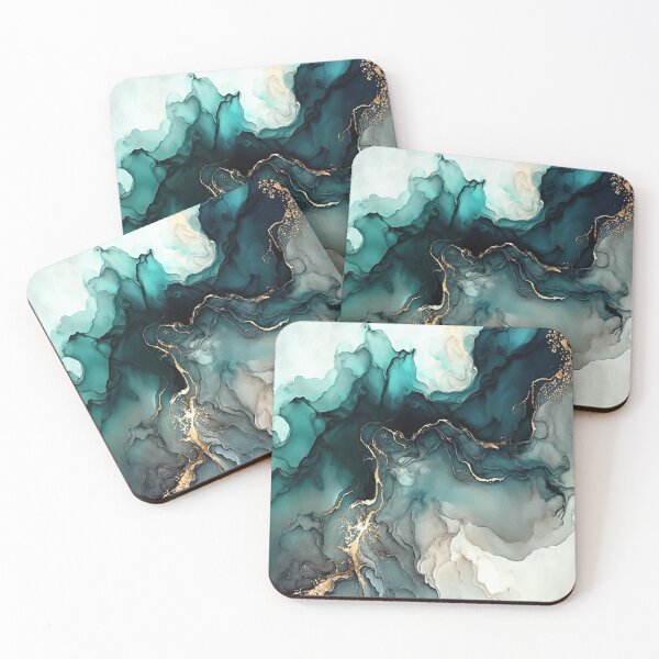 Item preview, Blue Smoked - Abstract Alcohol Ink Art designed and sold by inkvestor.
