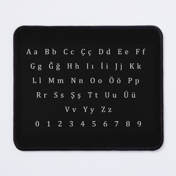 Item preview, Turkish Alphabet and Numerals - Black and White designed and sold by WD-Artist.