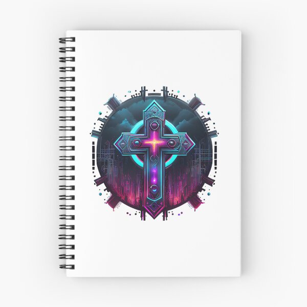 Item preview, Purple Luminescent Digital Gothic Cross with Clouds designed and sold by ShadowAndSlate.