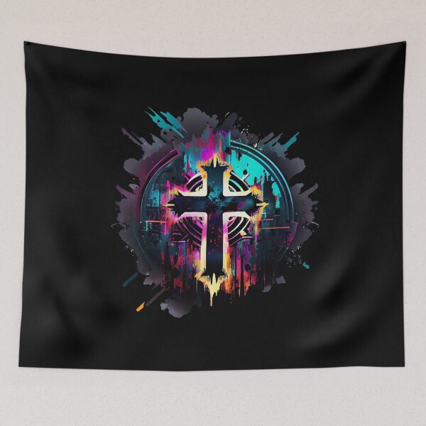 Item preview, Luminescent Shining Graffiti Gothic Cross designed and sold by ShadowAndSlate.