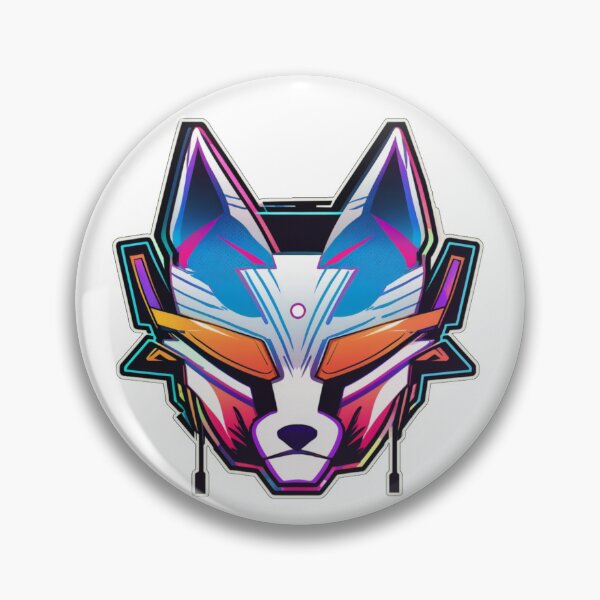 Item preview, Colorful Futuristic Glitch Popart Cyborg Fox Head Warrior Prism Cyberpunk Aesthetic Scifi Sticker designed and sold by mintflavor.