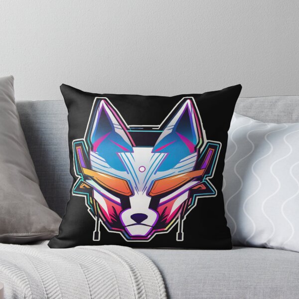 Item preview, Colorful Futuristic Glitch Popart Cyborg Fox Head Warrior Prism Cyberpunk Aesthetic Scifi Sticker designed and sold by mintflavor.