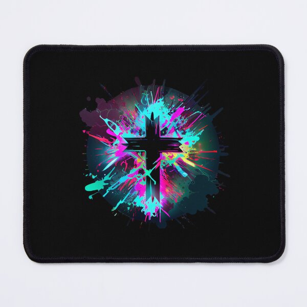 Item preview, Neon Pop Art Paint Gothic Cross designed and sold by ShadowAndSlate.