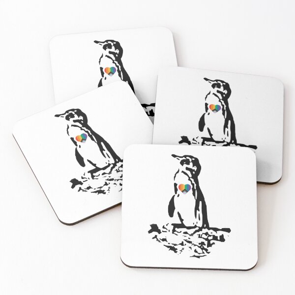 Item preview, Galapagos Penguin Black with Pride Heart smaller style designed and sold by SBPenguins.