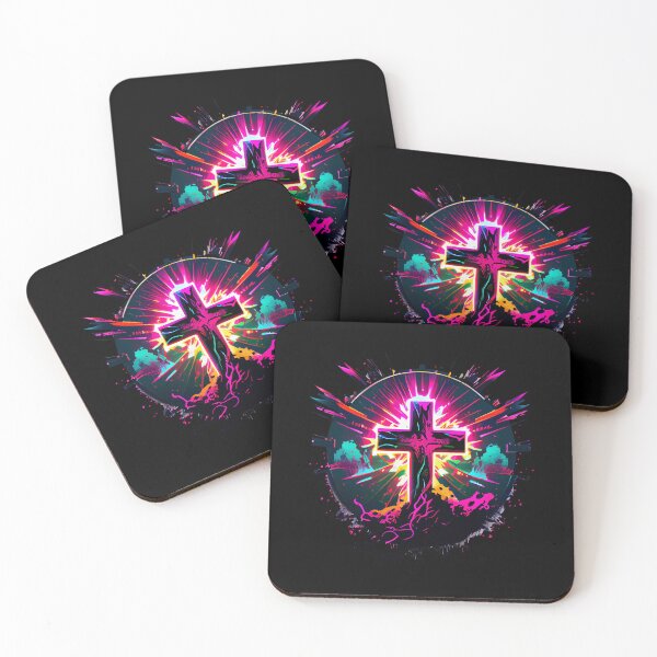 Item preview, Neon Paint Gothic Cross designed and sold by ShadowAndSlate.