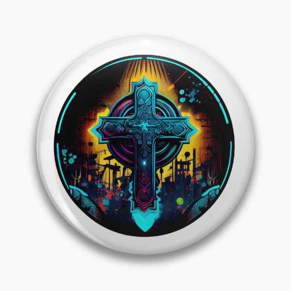 Item preview, Aqua Gothic Cross designed and sold by ShadowAndSlate.