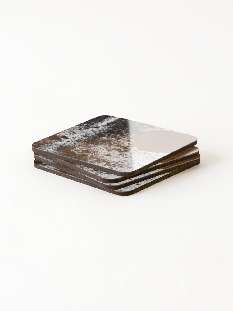 Thumbnail 4 of 5, Coasters (Set of 4), Cowhide pattern designed and sold by ReneMagritteArt.