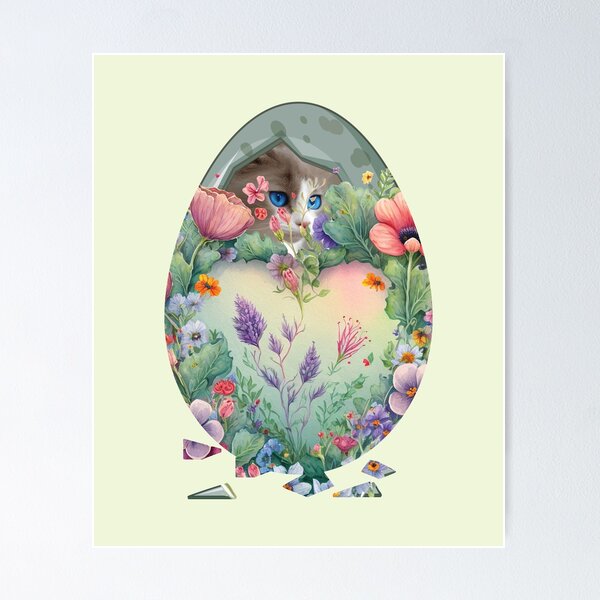 Item preview, Cat In The Egg Flowers designed and sold by fatydesignspace.