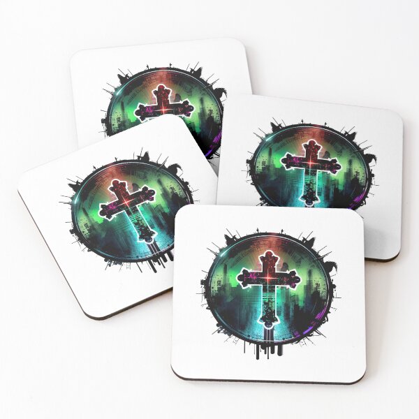 Item preview, Dark Green Digital Gothic Cross designed and sold by ShadowAndSlate.