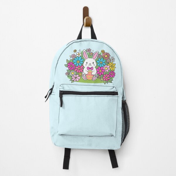 Item preview, Happy Easter cute easter bunny holding an easter egg with spring flower  designed and sold by Yarafantasyart.