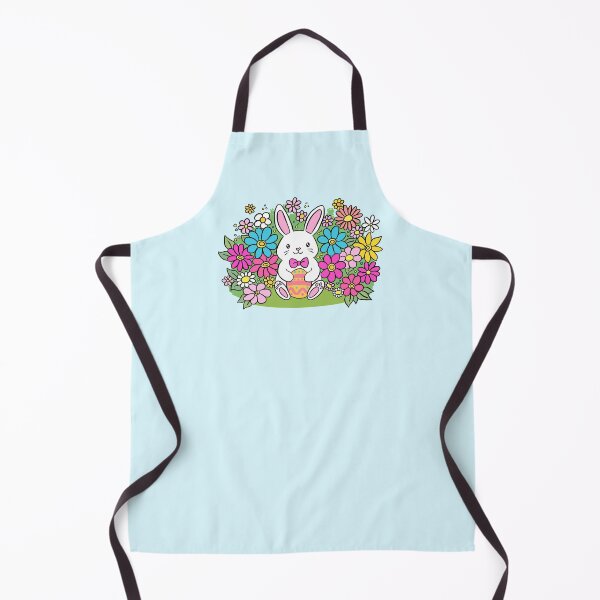 Item preview, Happy Easter cute easter bunny holding an easter egg with spring flower  designed and sold by Yarafantasyart.