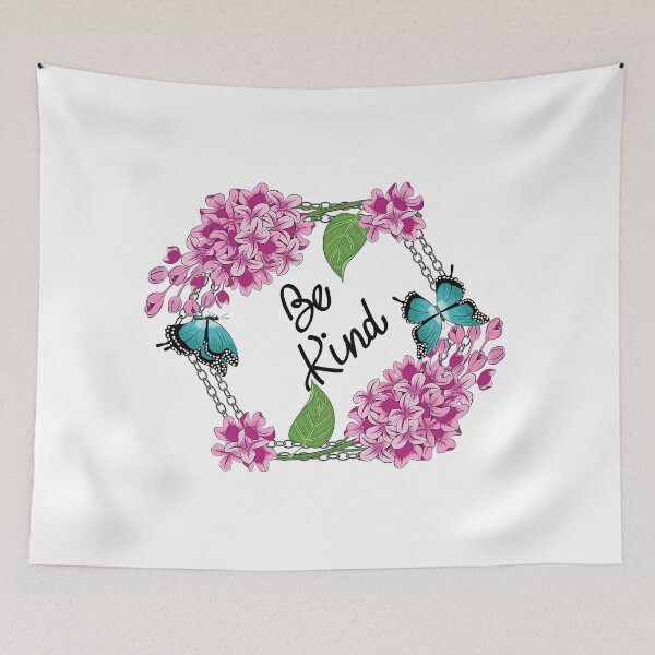 Item preview, Be Kind - Lilacs - Butterflies Floral designed and sold by Ayesha Saleem.