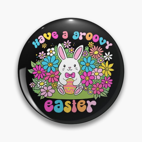 Item preview, Have a groovy easter cute easter bunny holding an easter egg with spring flower  designed and sold by Yarafantasyart.
