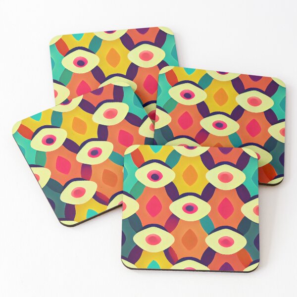 Item preview, Colorful pattern in retro colors designed and sold by HappyTrippy.