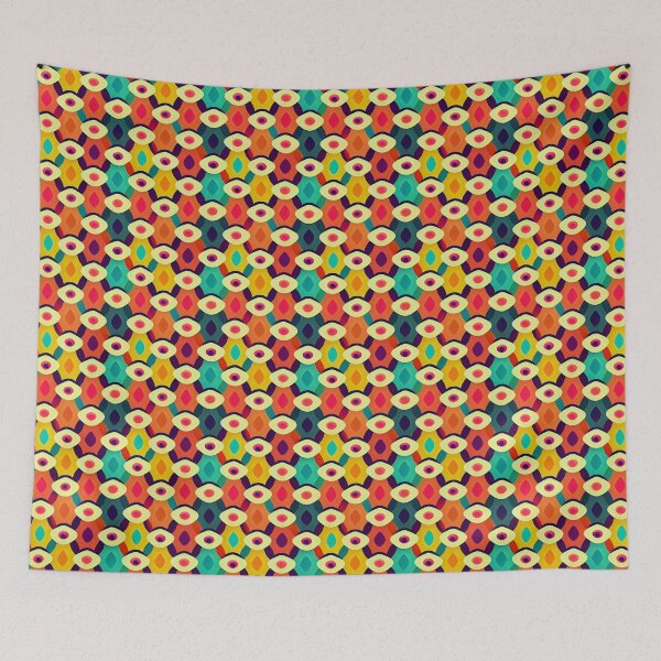 Item preview, Colorful pattern in retro colors designed and sold by HappyTrippy.