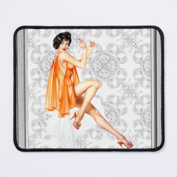 Item preview, Vargas Girl In An Orange Negligee by Alberto Vargas Remastered Xzendor7 Vintage Illustration Art Reproductions designed and sold by Xzendor7 Digital Art Creations.