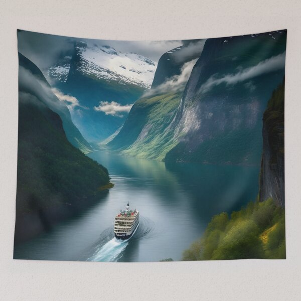 Item preview, Norway Landscape portrait  designed and sold by ArtsByAesthetic.
