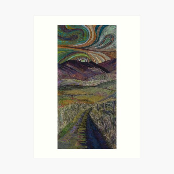 The Road Less Travelled - Embroidery - Textile Art Art Print