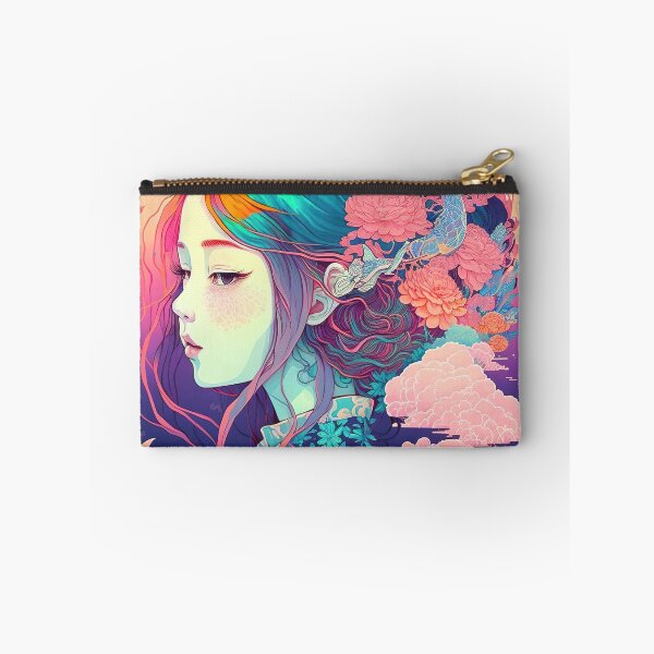 Item preview, Geisha with Blue Hair and Floral Accessories designed and sold by Warehouse46.