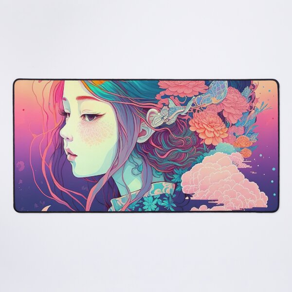 Item preview, Geisha with Blue Hair and Floral Accessories designed and sold by Warehouse46.