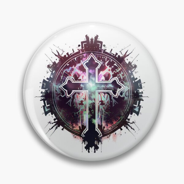 Item preview, Tribal Glowing Gothic Cross with Ink Drip designed and sold by ShadowAndSlate.