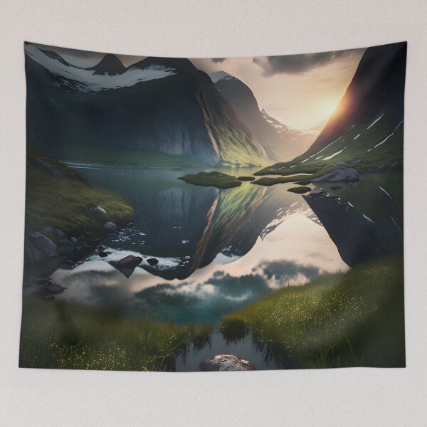 Item preview, Norway Landscape portrait  designed and sold by ArtsByAesthetic.