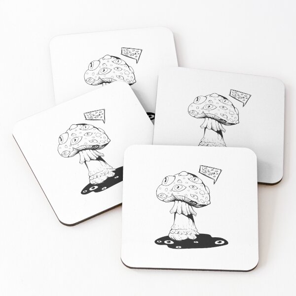 Item preview, Poisonous black and white mushroom with eyes designed and sold by MalkyTea.