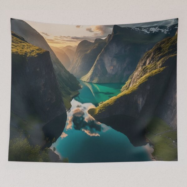 Item preview, Norway Landscape portrait  designed and sold by ArtsByAesthetic.