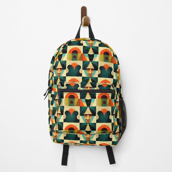 Item preview, Colorful pattern in retro colors with face designed and sold by HappyTrippy.