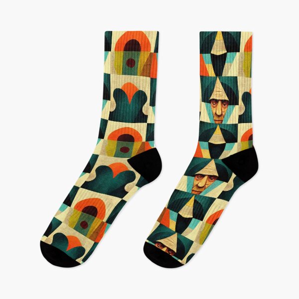 Item preview, Colorful pattern in retro colors with face designed and sold by HappyTrippy.