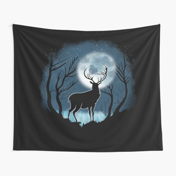 Deer moonlight Tapestry