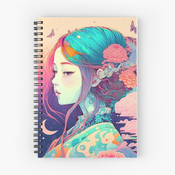 Item preview, Geisha with Blue Hair and Floral Accessories designed and sold by Warehouse46.