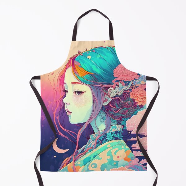 Item preview, Geisha with Blue Hair and Floral Accessories designed and sold by Warehouse46.