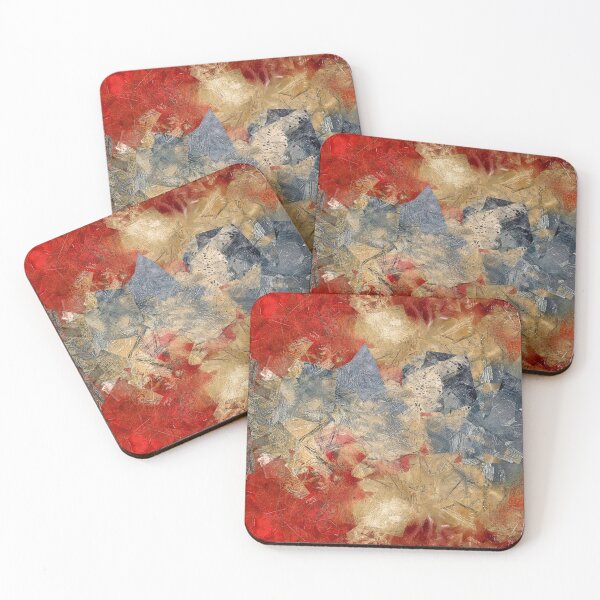 Item preview, Abstract Painting in Red and Grey designed and sold by KALEIDOSCOPE UK.
