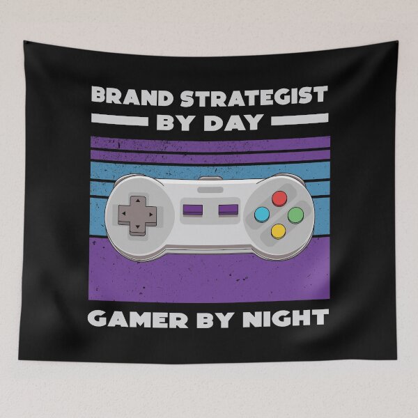 Item preview, Brand strategist by day gamer by night, funny games lovers, humor, joke, meme, gamer worker, Brand strategist job, marketing department designed and sold by SGS-.
